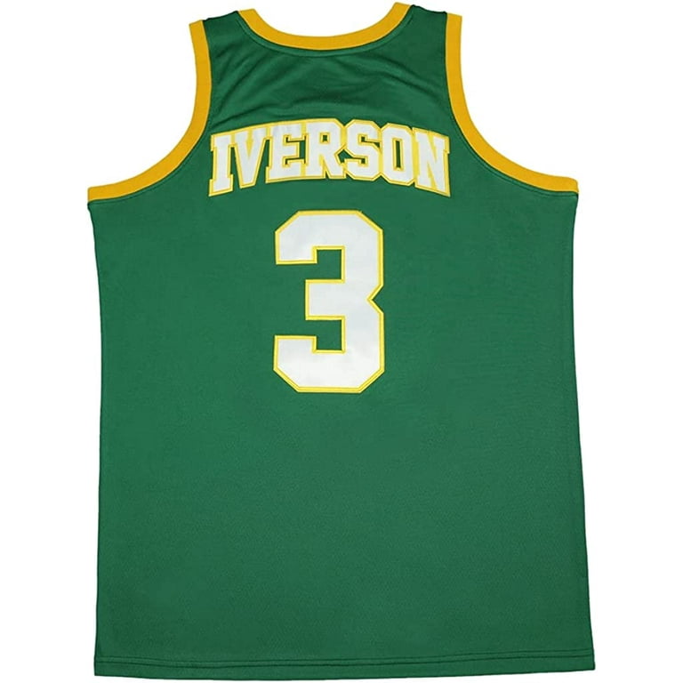 Cisumaoyi Men's #3 Iverson Bethel High School Basketball Jersey Stitched