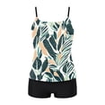 thumbnail image 6 of Jsaierl Womens Two Piece Tankini Swimsuits High Waisted Casual Beach Print Push Up Swimwear Ladies Tankini Tops with Swim Shorts Tankini Bathing Suits S-2XL, 6 of 7