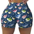 thumbnail image 2 of Haiem Colorful Cartoon Shark No Front Seam Biker Shorts for Women Yoga Workout Gym Bike Shorts with Tummy Control Moisture-Wicking-Small, 2 of 9