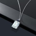 thumbnail image 4 of Gem Stone King 925 Sterling Silver Sky Blue Simulated Aquamarine and Blue Sapphire Pendant Necklace for Women | 16.15 Cttw | Gemstone March Birthstone | Octagon 18X13MM | With 18 inch Chain, 4 of 4