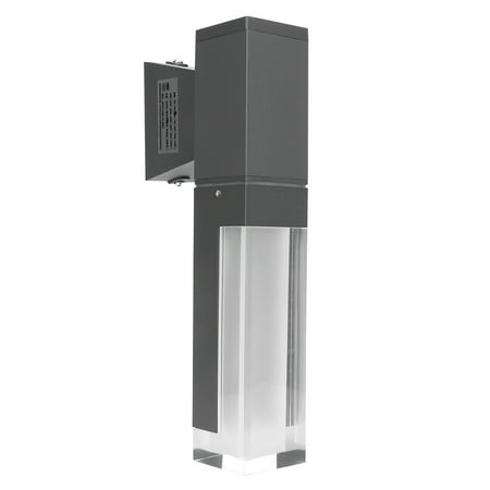 

110-240V Gray Aluminum Acrylic Single End Outdoor LED Light Waterproof Wall Lamp(Warm White 5W)