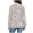thumbnail image 6 of Womens Tops Long Sleeve Print V-Neck Regular Sleeve Casual Pullover Winter Top,Tops for Women Khaki L, 6 of 6