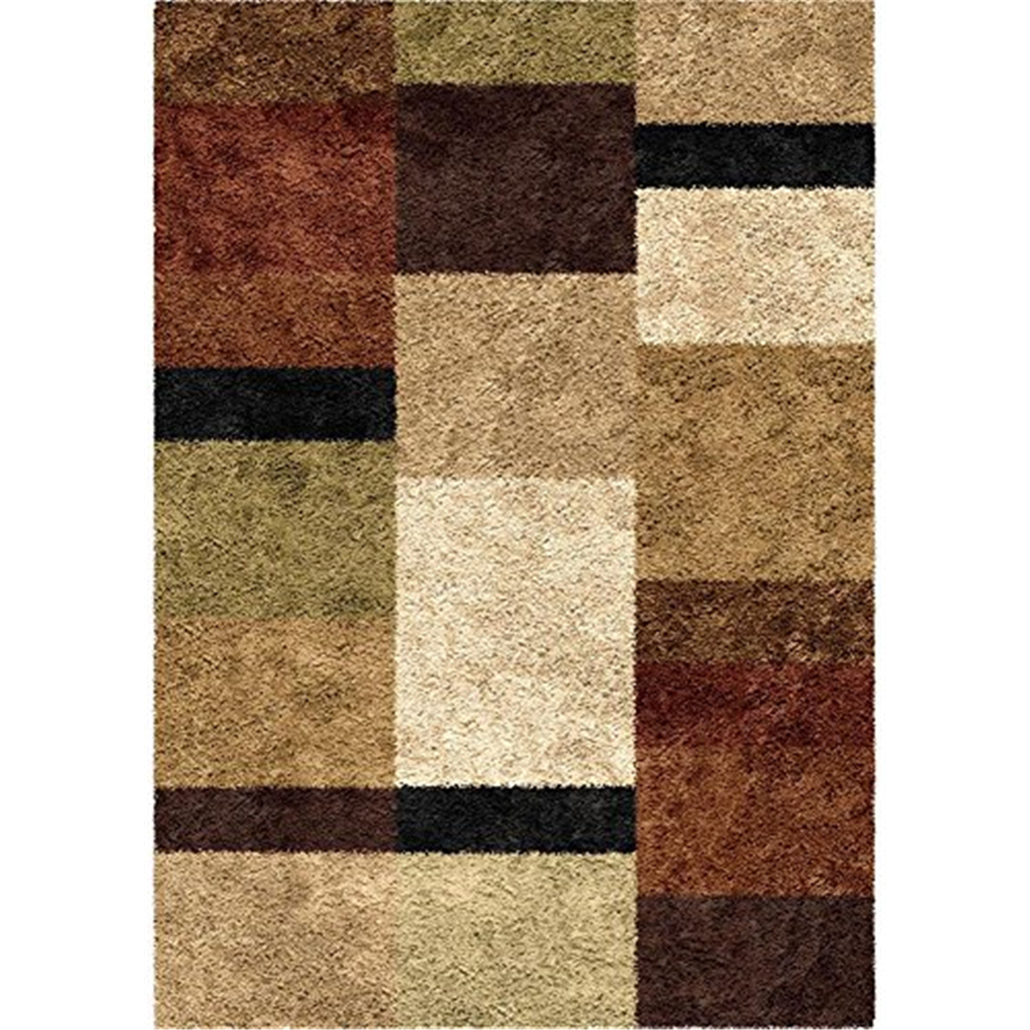 Orian Rugs Shag Blocks Brigim Multi Area Rug (5'3" x 7'6")