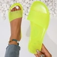 thumbnail image 7 of Women's New Summer One-line Flat Clear Jelly Candy Beach Slippers Sandals for Women 2025 Yellow 37, 7 of 7