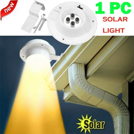 

Solar Powered Gutter Lamp 4 Leds ABS Material Waterproof Fence Lawn Pathway Light Outdoor Garden Utility Security Light