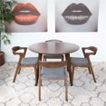 thumbnail image 4 of Allora 5-Piece Mid-Century Modern Dining Set w/ 4 Fabric dining chairs in Grey, 4 of 6