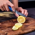thumbnail image 3 of Fukep Paring Knife 3.5 Inch Damascus Paring Knife Small Fruit Knife Ultra Sharp Damascus VG10 Core Steel with 66 Layers High Carbon Steel Classical Pattern Blue Handle with Elegant Gift Box, 3 of 7