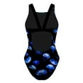 thumbnail image 6 of ZQGJB Women Athletic One Piece Swimsuit Cute Summer Printed Racerback Sport Lap Swimming Suits Swimwear Training Slimming Bathing Suit(Blue#02,L), 6 of 6