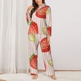 thumbnail image 3 of Disketp Pajamas Set Long Sleeve Sleepwear Womens Button Down Nightwear Pj Sets-Strawberries, 3 of 9
