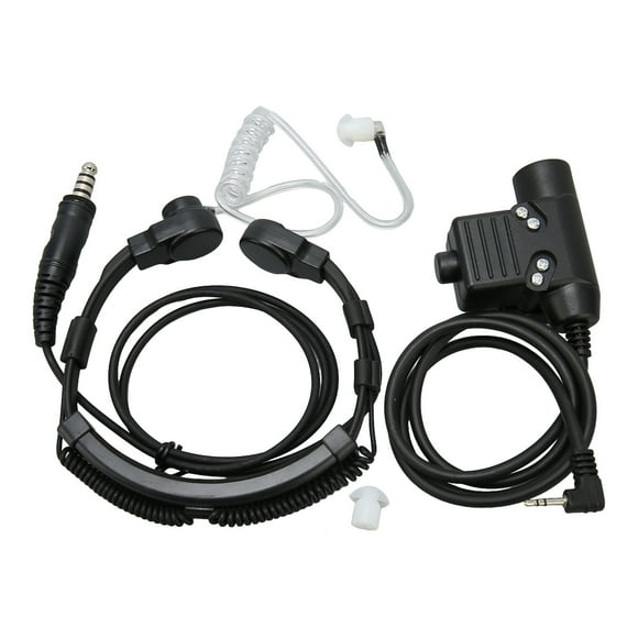 Auricular con micrófono de garganta, transparente, con tubo acústico, para walkie talkie, con PTT U94 para Motorola T5000