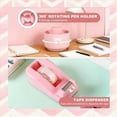 thumbnail image 5 of Pink Desk Accessory Set - 11 Piece Desk Organizer Set with Pen Holder, Stapler & Remover with Staples, Ruler, Dispenser with Tape, Clips, Scissors Pen & Flags, 5 of 8