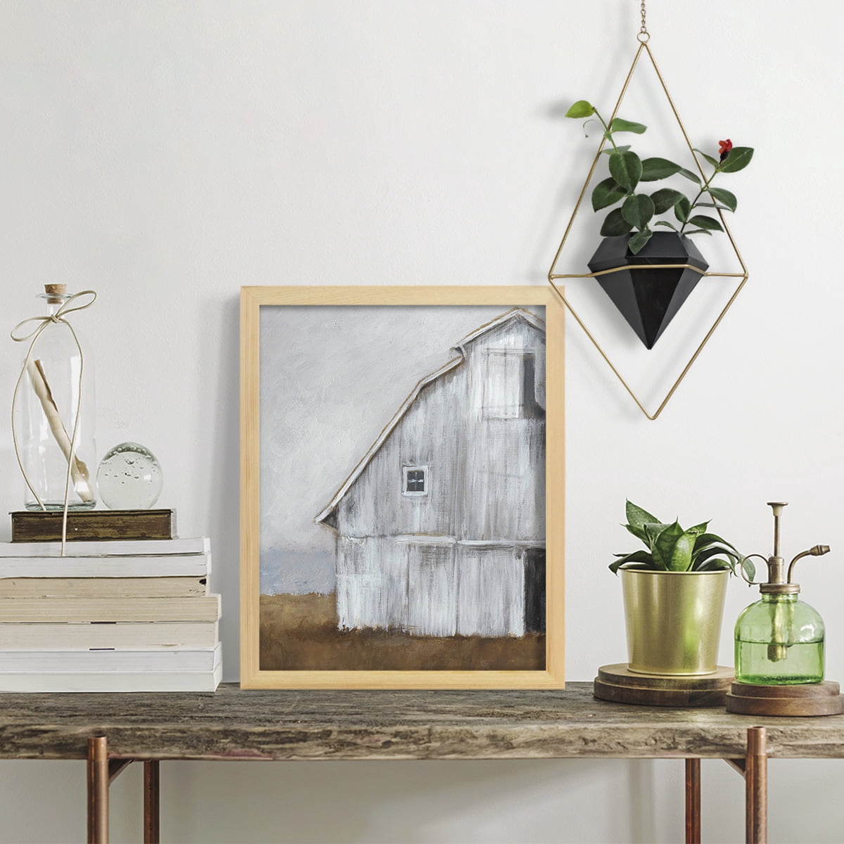 Abandoned Barn II -Framed Print w/glass-Natural Wood