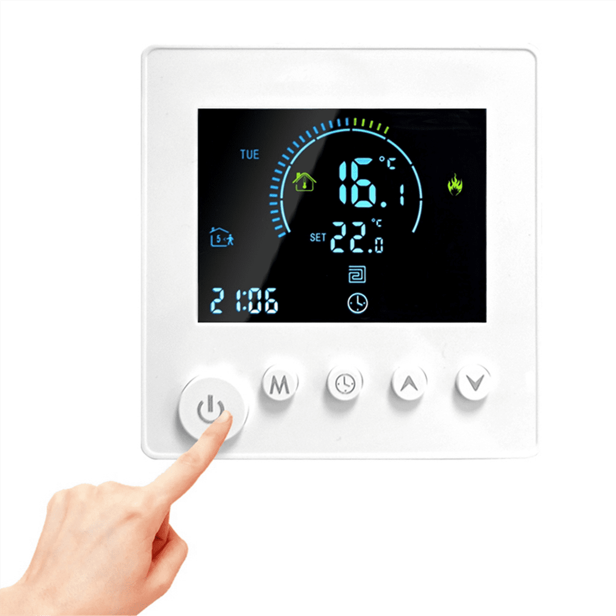 TUYA Thermostat Temperature Controller Water Electric Floor Heating TRV 3A Digital LCD Display Wall Mounted