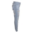thumbnail image 4 of Aofany Womens Jeans Women's Solid Color Ripped Denim Trousers Casual Jeans Pants With Pockets, 4 of 7