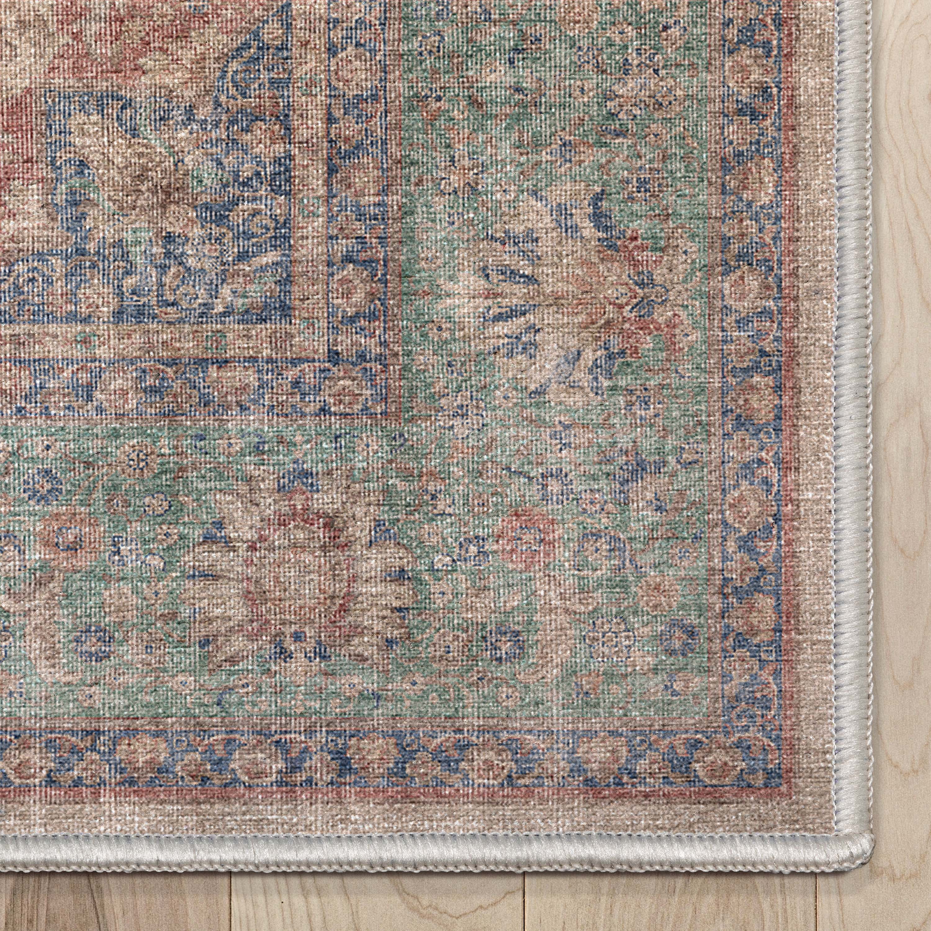 Well Woven Asha Odette Vintage Medallion Oriental Red Blue 5'3" x 7'3" Flat-Weave Area Rug