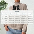 thumbnail image 3 of Htigea Fall Sweaters for Women Cute Bow High Neck Sweater Casual Long Sleeve Pullover Cozy Work & Home Tops Beige S, 3 of 8