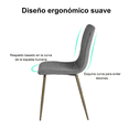 thumbnail image 4 of Set de 4 Sillas de Comedor Gris HOMEMAKE FURNITURE Patas Doradas de Metal Escandinavo Minimalista, 4 of 6