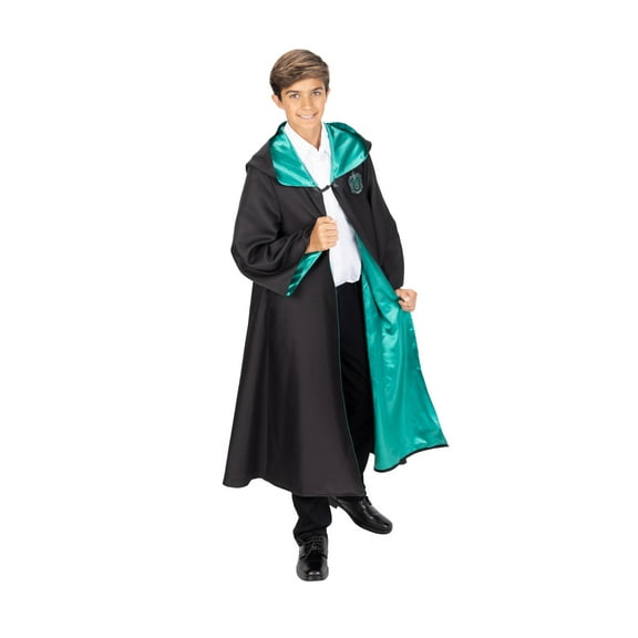 Premium Harry Potter Slytherin Hogwarts Official Robe Dress Up Cosplay Wizarding World Pretend and Play for Child Ages 10 Years and Up Unisex Fit