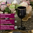 thumbnail image 7 of Impresserve 12oz. Black Plastic Wine Goblet with Gold Rim - 5 Count, 7 of 7