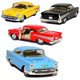 thumbnail image 1 of Kinsmart Juego de 4: Chevy Bel Air Coupe 1957 escala 1:40 (negro/azul/rojo/amarillo), 1 of 4