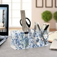 thumbnail image 4 of Pen Holder 4 Compartments Acrylic Pencil Cup Desktop Makeup Organizer Office Supplies Blue and White Porcelain Floral, 4 of 7