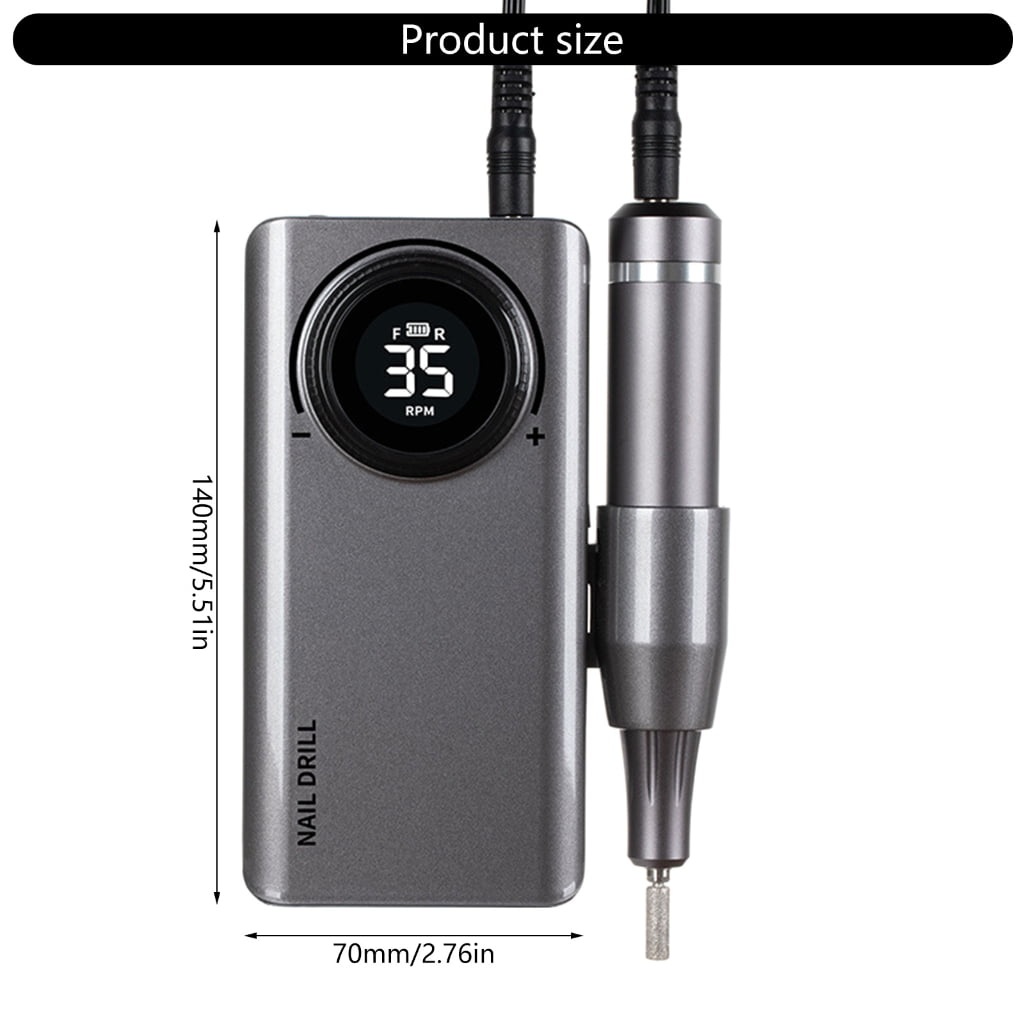 Adjustable Speed 0-35000RPM Nail Drill Machine for Acrylic Nails Includes 6 Drill Bits for Efficient Home and Salon Use