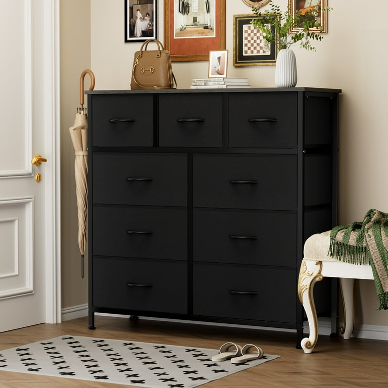 Joinsun, 9 Drawer Dresser, 39.37"D x 11.81"W x 39.96"H, Fabric Bins -  Walmart.com