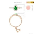 thumbnail image 4 of ANGARA Natural Floating Pear-Shaped Emerald Bolo Ring with Halo in 14K Rose Gold for Women (Size-6x4mm) | May Birthstone, Birthday, Anniversary, Jewelry Gift for Women | Natural Emerald Ring, 4 of 8