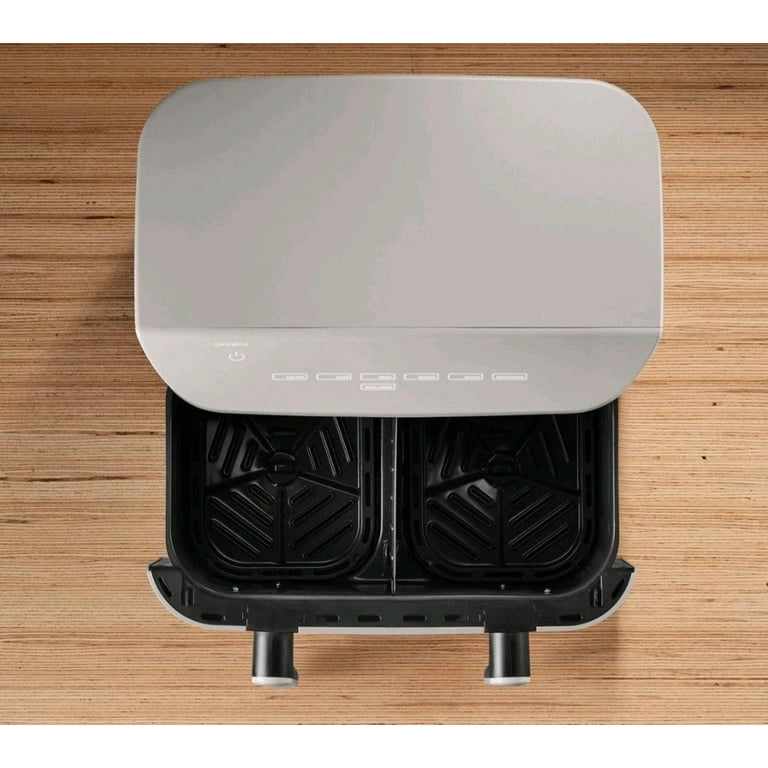 CRUXGG 10QT Air Fryer Dual Baskets Digital Nonstick Gray Basket