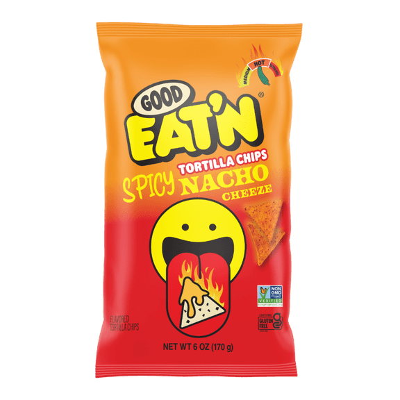 Good Eat'n Spicy Nacho Tortilla Chips - 6oz 9ct Case