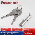 thumbnail image 2 of Double Door Freezer Lock Glass Counter Lock Sliding Door Lock Showcase Lock Set Freezer Accessories (28*11*6.8）, 2 of 5