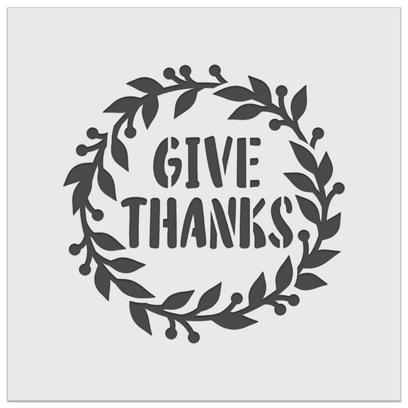 Give Thanks Wreath DIY Cookie Wall Craft Stencil - 5.5 Inch