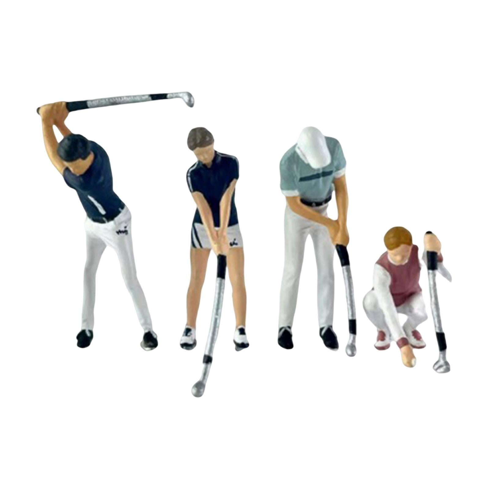 4 Pieces S Scale 1/64 Small Figure Tiny People Models Resin Material for Architectural Building Diorama