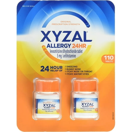 XYZAL Allergy 24 Hour, 55 Count (Pack of 2)