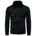 thumbnail image 1 of Weiqiqre Cardigans pour Hommes Mode Bouton Poche Solide Manches Longues Tricoté Col Rabattu Veste de Travail Cardigan, 1 of 9