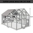 thumbnail image 3 of Outdoor Cat Enclosure 110" Large Kitten Playground with Platforms, Upgraded Waterproof Cover - Gray&White, 3 of 6
