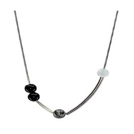 Retro Hip Hop Gifts Cat Eye Stone Titanium Steel Women Beaded Necklace Fashion Jewelry Collarbone Chain Korean Style Clavicle Chain SILVER