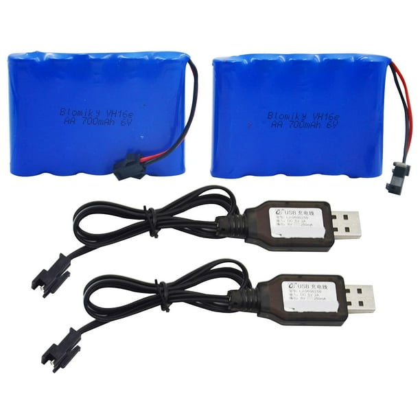 Christianity spin data Blomiky 2 Pack 6.0V 700mAh Ni-CD AA Rechargeable Battery Pack SM2P Plug and 2 USB Charger Cable Fit for RC Truck 11.5Inch Amphibious Stunt RC Cars Vehicles 6V 700mAH and USB 2 - Christianity spin data Blomiky 2 Pack 6.0V 700mAh Ni-CD AA Rechargeable Battery Pack SM2P Plug and 2 USB Charger Cable Fit for RC Truck 11.5Inch Amphibious Stunt RC Cars Vehicles 6V 700mAH and USB 2 -