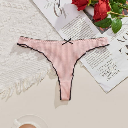 Up to 60% OFF  Women s Seamless Thong Underwear  Vertical Bow Pattern  Breathable Material  Comfort Fit  for Daily Wear  Seamless Seamless  Soft Edging  Womens Plus Size Clothes | Pink S  Sopatenor
