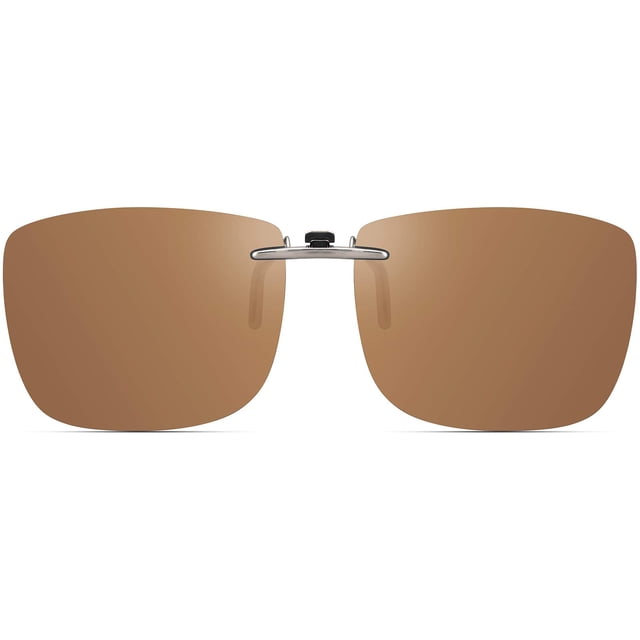 Gafas de sol polarizadas CAXMAN con clip marrón UV60 para hombre