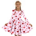 thumbnail image 6 of ATOGUTA Girls' Dresses Valentines Long Sleeve T-Shirt Dresses Kids Spring A-Line Twirly Skater Dresses Size 4T-14, Pink, 6 of 6