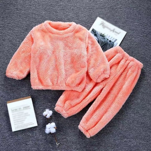 Toddler Pajamas for Boys Flannel Pajamas Pink Fuzzy Pajamas Soft Warm Kids Winter Pajamas Christmas Pajamas for Girls 3-4 Years