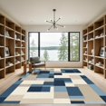 thumbnail image 2 of ODIKA 8'x10' Machine Washable Non-Slip Area Rug, Geometric Navy Blue High Traffic Rug with Pad, Blue, 1057144, 2 of 8