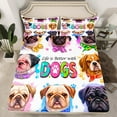 thumbnail image 2 of Manfei Kids Children Kawaii Dogs Full Size Sheets 4-Piece,Cartoon Animal Breathable Bed Sheets,Cute Pets Lightweight Sheet Sets,Luxury Bedroom Decor, 2 of 7