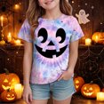 thumbnail image 2 of PEASKJP Girls T Shirts Short Sleeve Girl's Short Sleeve Crewneck T Shirt Halloween Clothes (Light Purple,1-2 Years), 2 of 5
