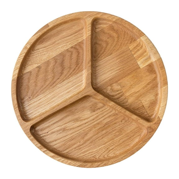 CoudarTitie Divided Wood Serving Tray Appetizer Tray Dinner Plate Rustic Party Serving Board