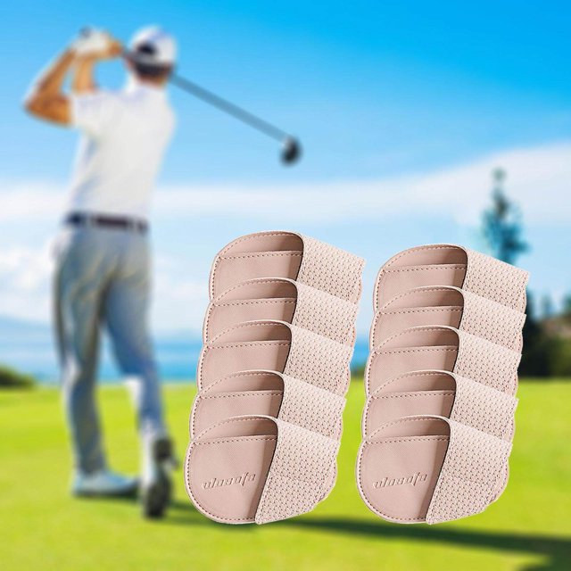 pitrice Golf Head Covers PU Portable Protector for Athlete Travel Golf Training Pink Small