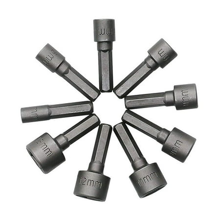

wrea 9pcs 5-13 mm Steel Power Nut Driver Bit Set Hex Shank Metric Socket Wrench Adapter Kit