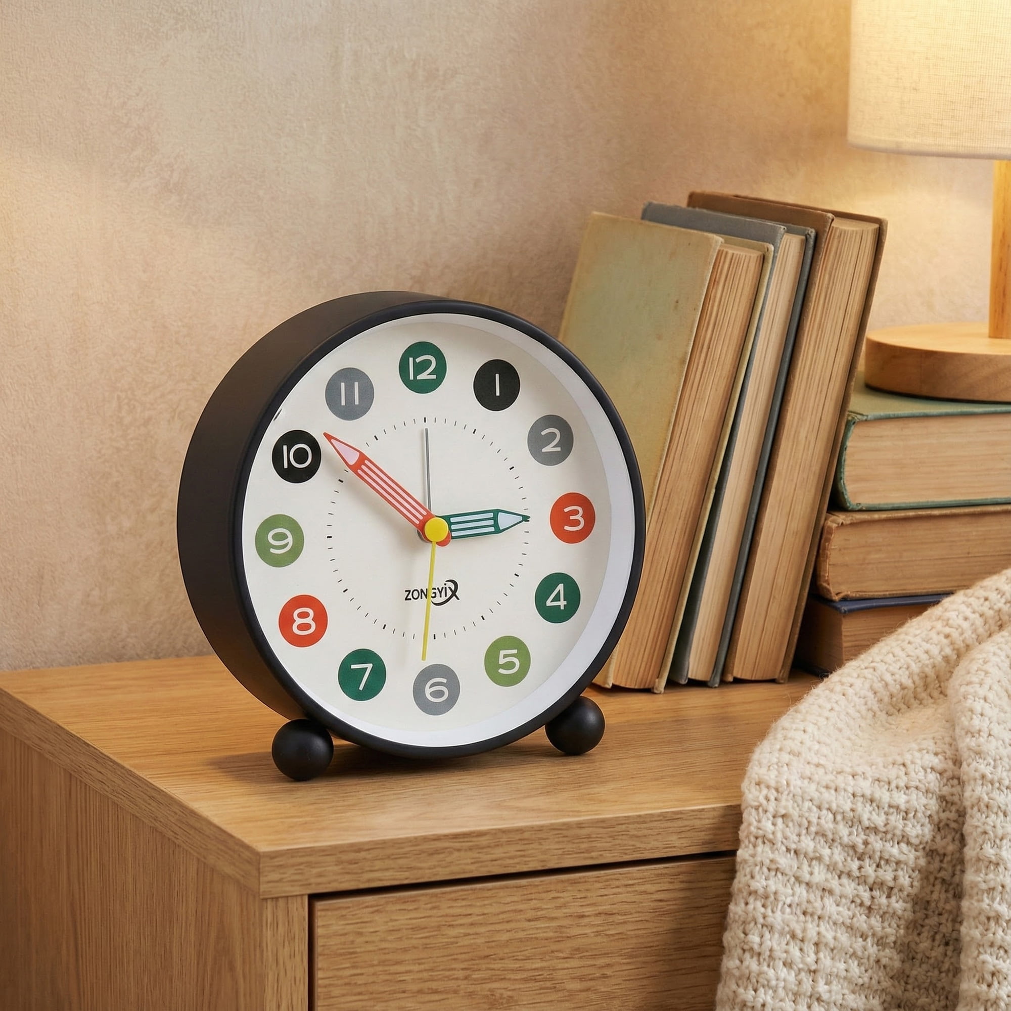 Unique Bargains High-Contrast Numbers Mechanical Alarm Clock Black 4.3"L x 2.0"W x 4.3"H