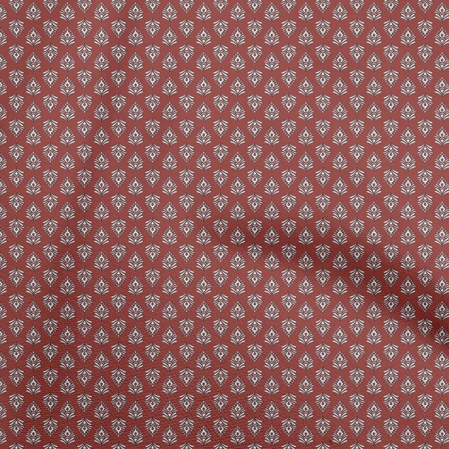 oneOone Cotton Flex Red Fabric Asian Block Print Sewing Material Print Fabric By The Yard 40 Inch Wide